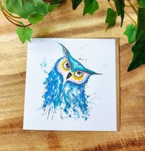Load image into Gallery viewer, Blue Owl Greeting Card