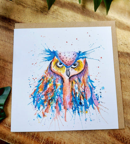 Purple Owl Greeting Card