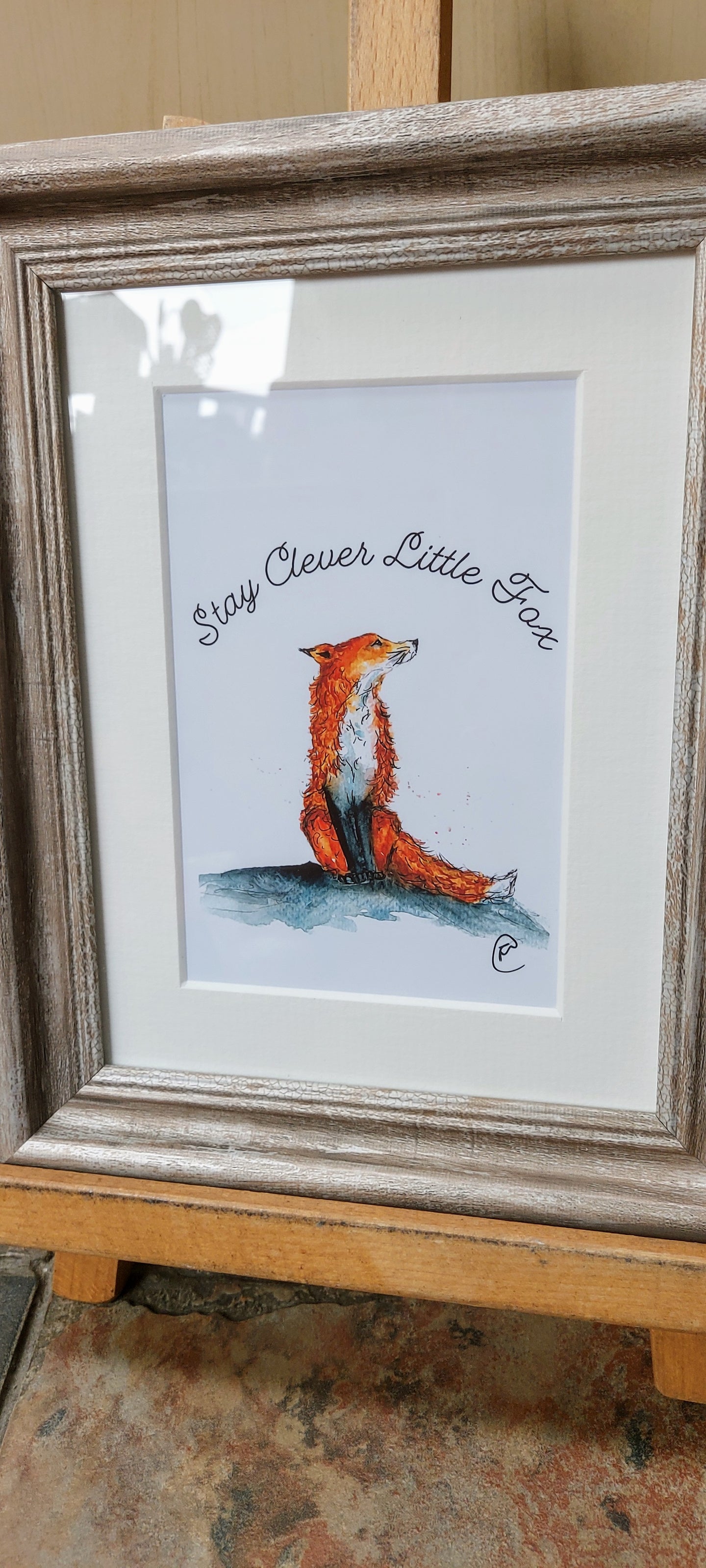 Stay Clever Little Fox print framed