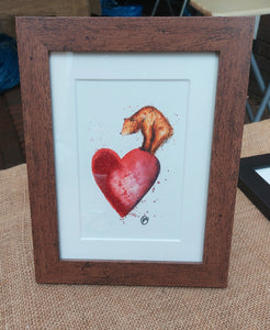 Bear & Heart framed