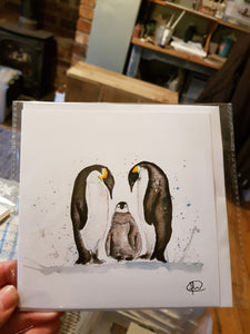 Penguin Family Greeting Card