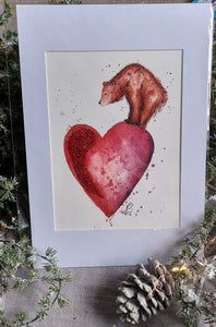 Bear & Heart Print