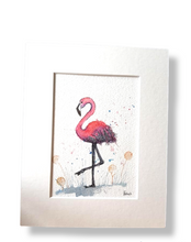 Load image into Gallery viewer, Flamingo Print Mounted