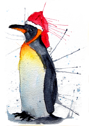 Festive Penguin Greeting Card